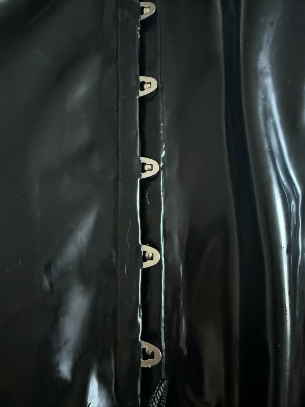 Black latex Lace-Up corset dress - Picture 3 of 4